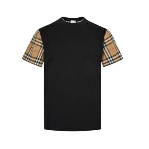 Burberry Check Sleeve T-Shirt Black