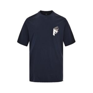 Fendi FF Print Cotton T-Shirt Navy