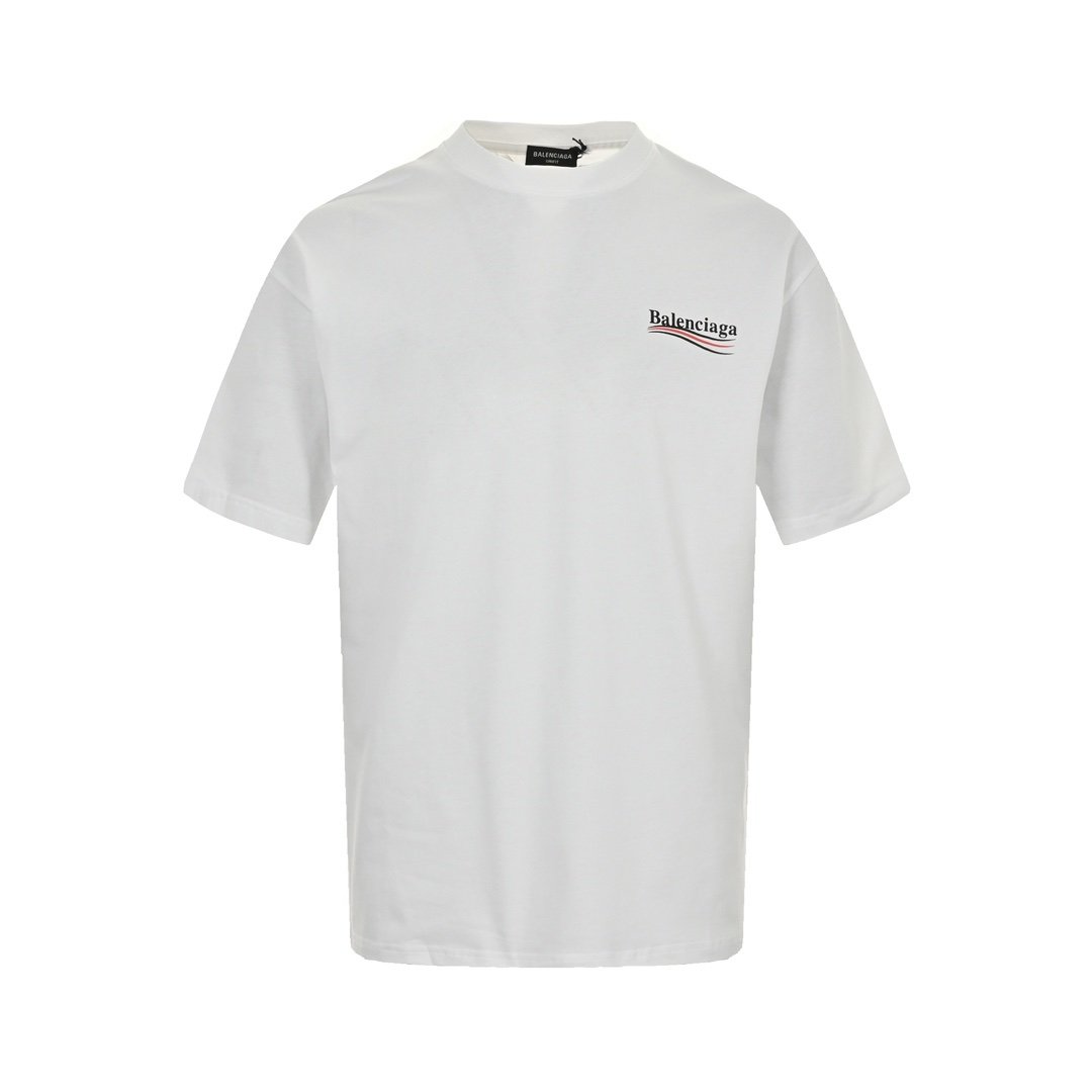 Balenciaga White Logo Print Jersey Oversized T-Shirt