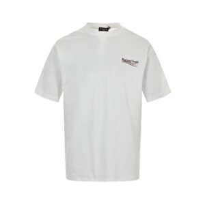 Balenciaga White Logo Print Jersey Oversized T-Shirt