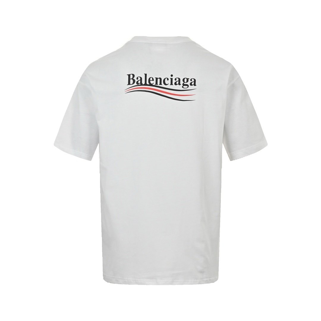 Balenciaga White Logo Print Jersey Oversized T-Shirt - Afbeelding 2