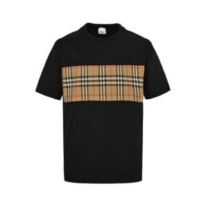 Burberry T-Shirt Check Logo Print Black