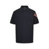 Moncler Tricolour Trimmed Cotton Piquet T-Shirt Navy
