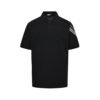 Moncler Tricolour Trimmed Cotton Piquet T-Shirt Black