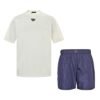Prada Middle Logo 2-Piece Set In White/Blue