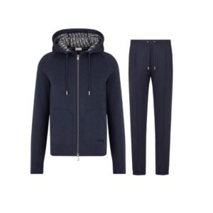 Dior Icon Jacquard Tracksuit Cashmere & Wool Navy Blue