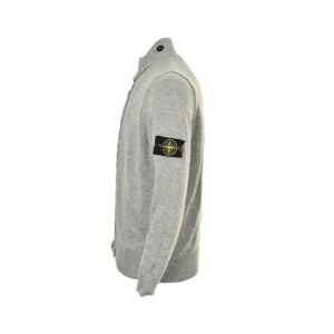 Alternative view of Stone Island Knitted Lambswool Zip Cardigan Grey