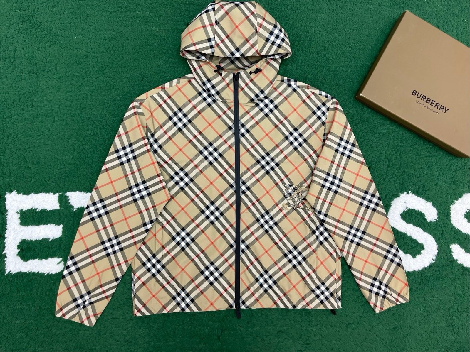 Burberry Check Jacket In Sand - Afbeelding 2