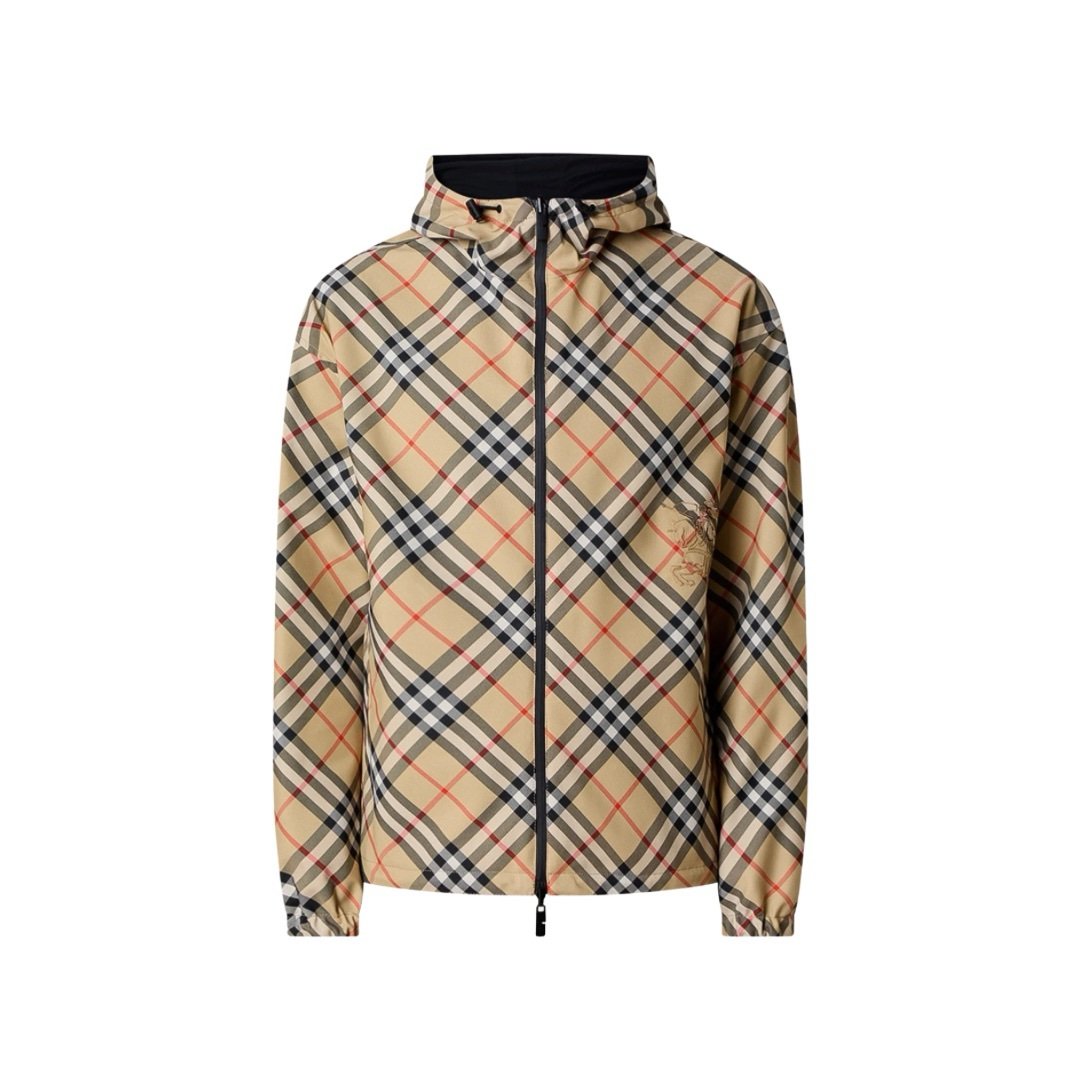 Burberry Check Jacket In Sand