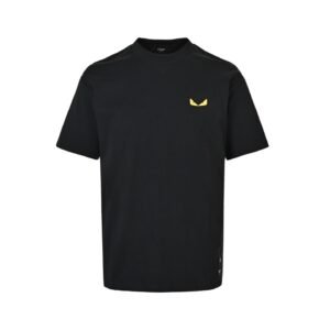 Fendi Logo T-Shirt In Black/Yellow