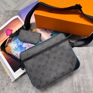 Alternative view of Louis Vuitton Trio Messenger Bag Grey Blue