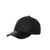 Fendi Monogram Leather Baseball Cap Black