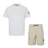 Stone Island 2-Piece Summer Set White Beige