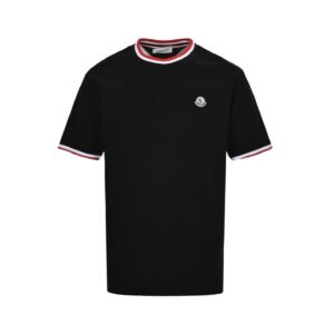 Moncler Tricolor Jersey T-Shirt Black