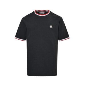 Moncler Tricolor Jersey T-Shirt Grey