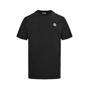 Moncler Logo Patch Cotton T-Shirt Black