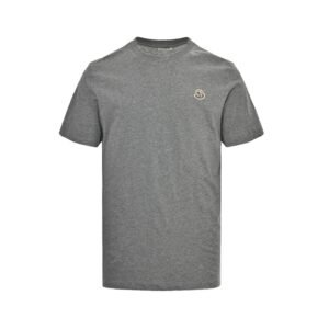 Moncler Logo Patch Cotton T-Shirt Grey