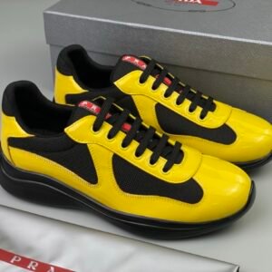 Alternative view of Prada Americas Cup Black & Yellow Trainers Patent