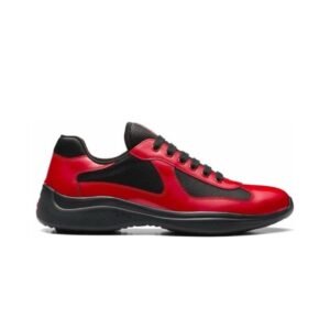 Prada Americas Cup Black & Red Trainers Patent