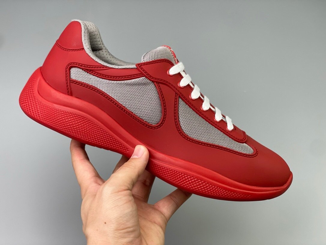 Prada Americas Cup Soft Icon Red Trainers - Afbeelding 5