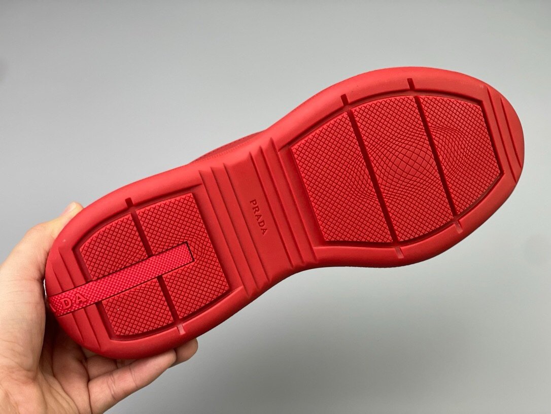 Prada Americas Cup Soft Icon Red Trainers - Afbeelding 7