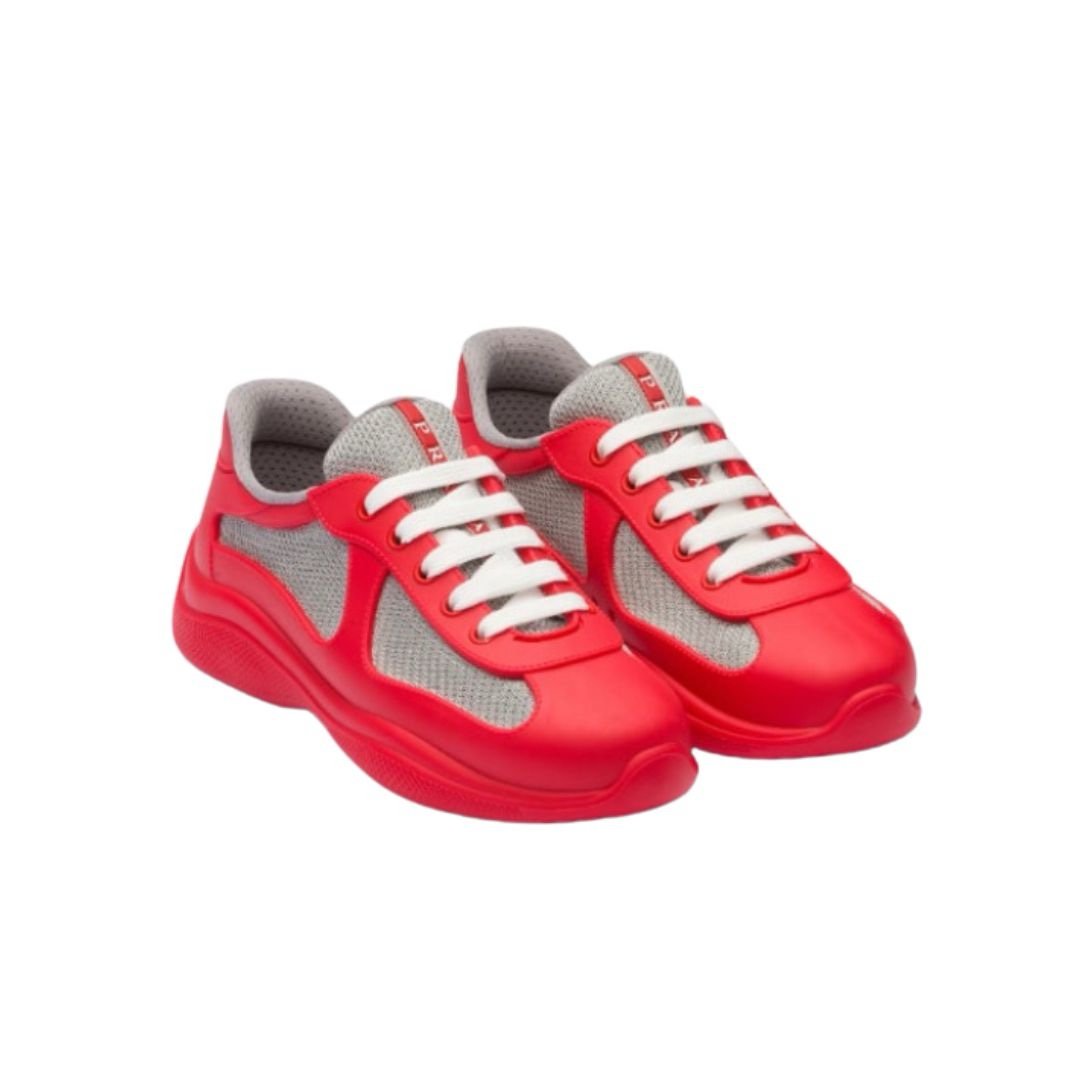 Prada Americas Cup Soft Icon Red Trainers