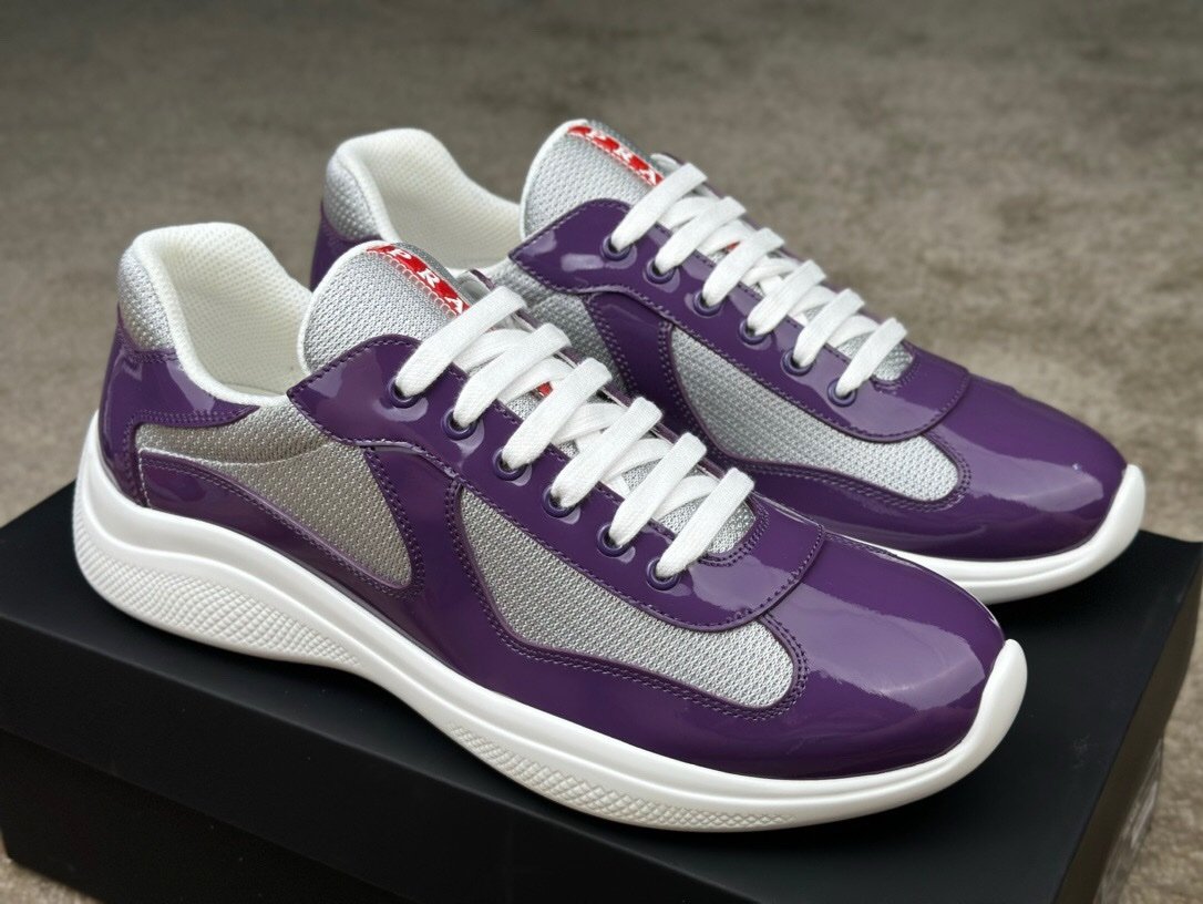 Prada Americas Cup Purple Grey Trainers - Afbeelding 2
