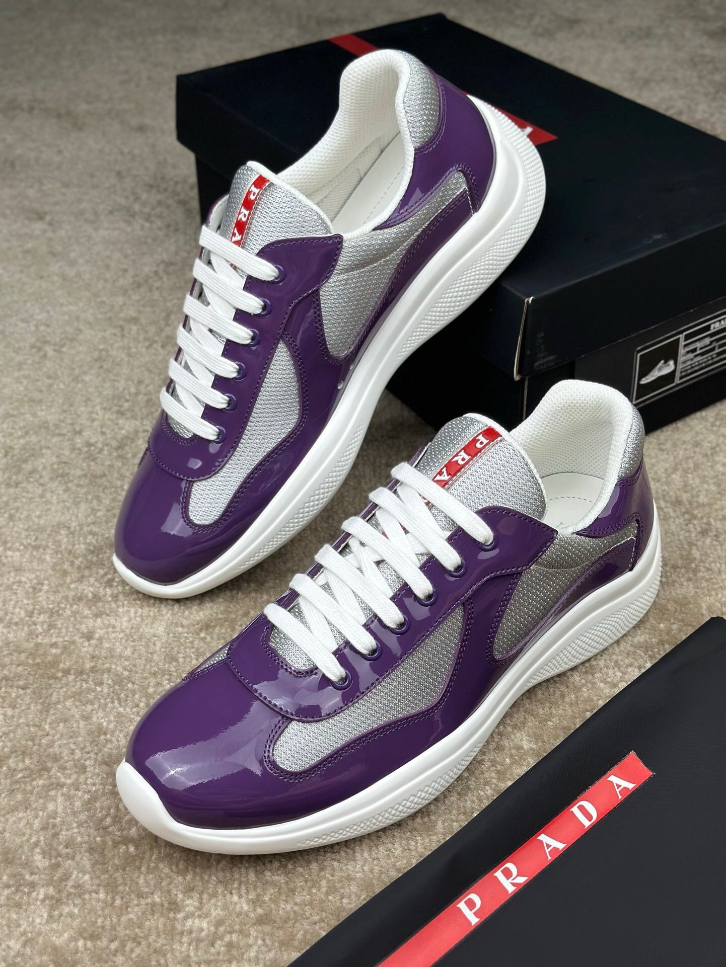 Prada Americas Cup Purple Grey Trainers - Afbeelding 3