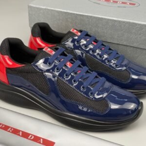 Alternative view of Prada Americas Cup Navy Black Red Patent Trainers