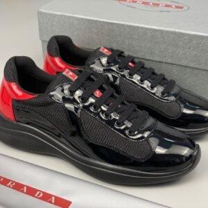 Alternative view of Prada Americas Cup  Black Red Patent Trainers
