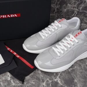 Alternative view of Prada Americas Cup Grey Patent Trainers