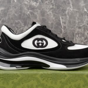 Alternative view of Gucci Run Sneaker Black Suede White