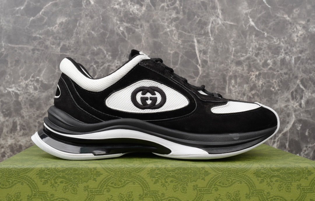 Gucci Run Sneaker Black Suede White - Afbeelding 2