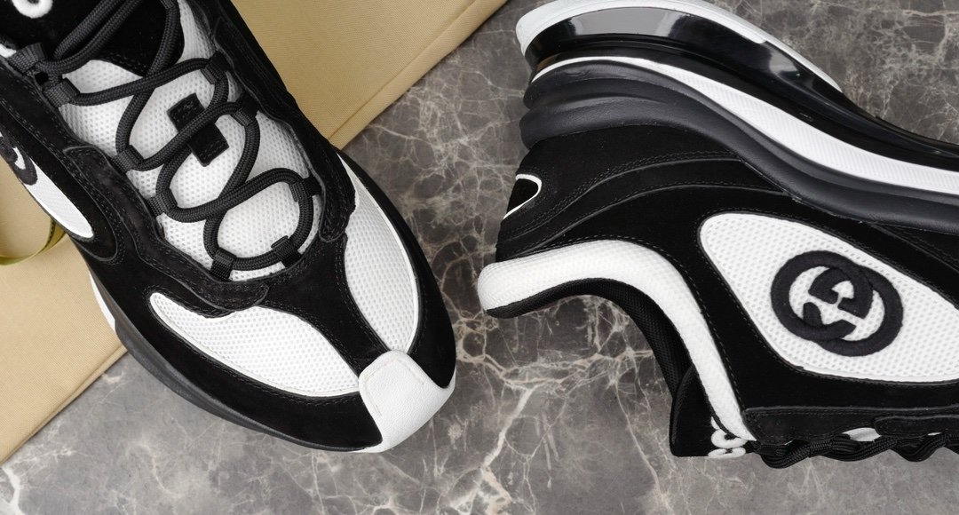 Gucci Run Sneaker Black Suede White - Afbeelding 6