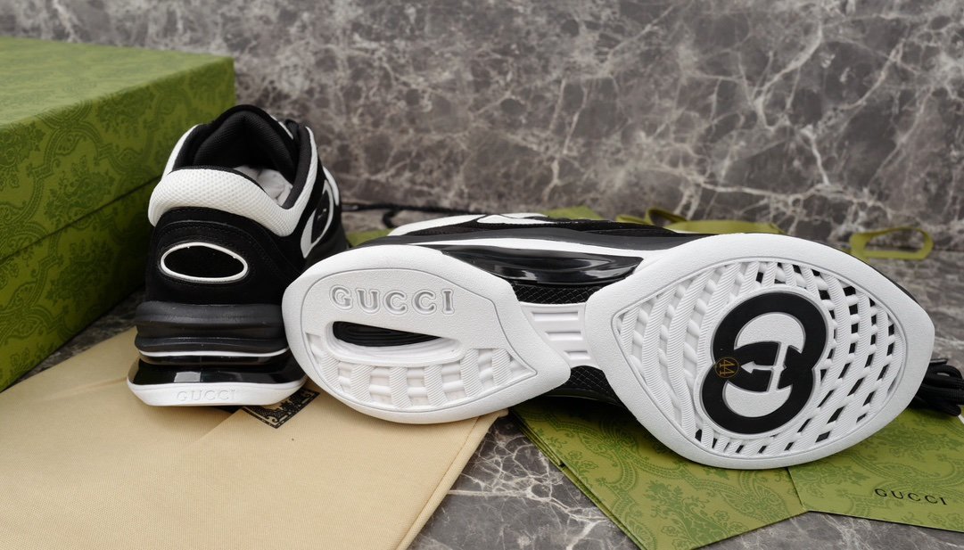 Gucci Run Sneaker Black Suede White - Afbeelding 7