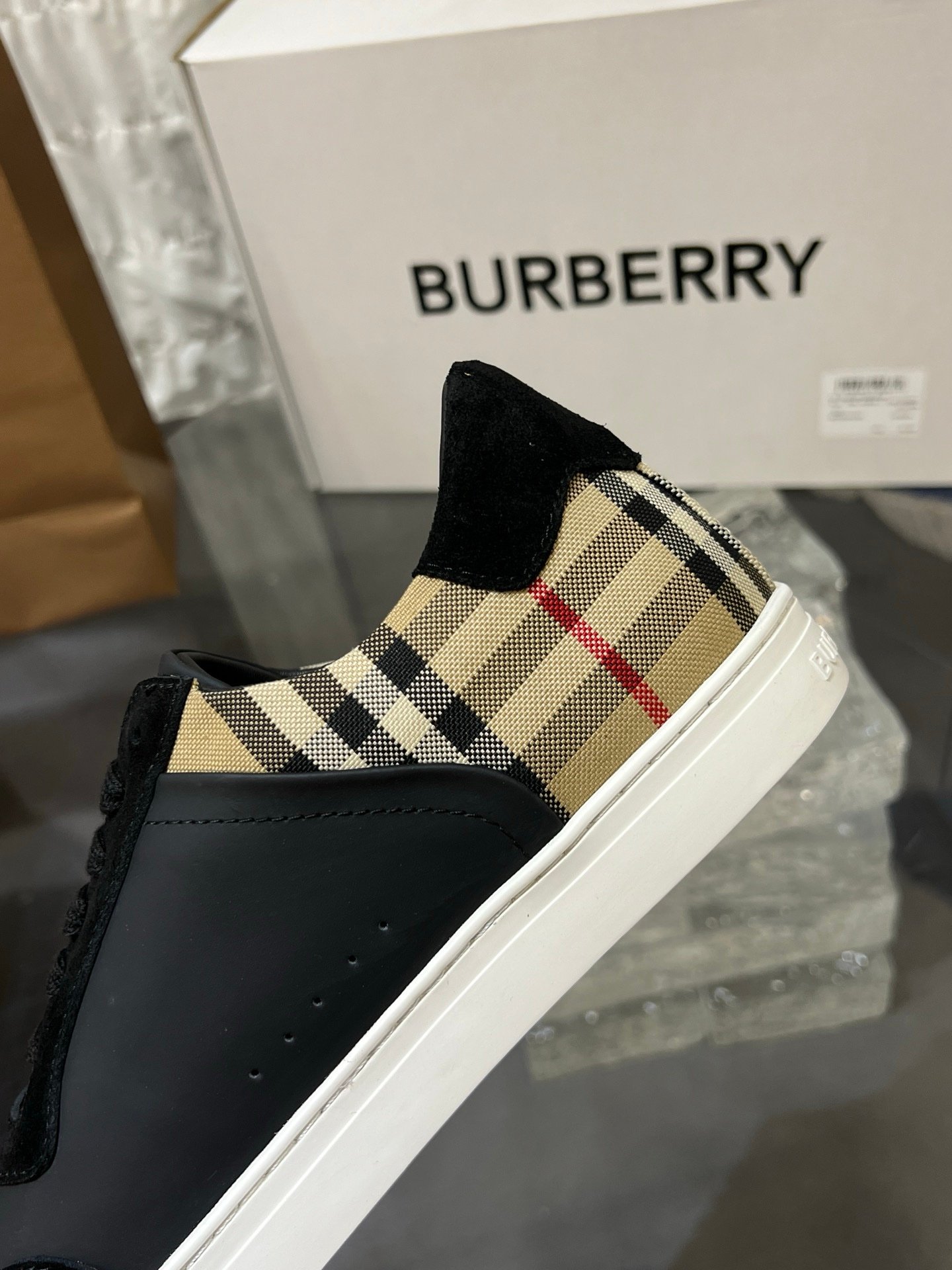 Burberry Check Sneakers Suede Leather Black - Afbeelding 9
