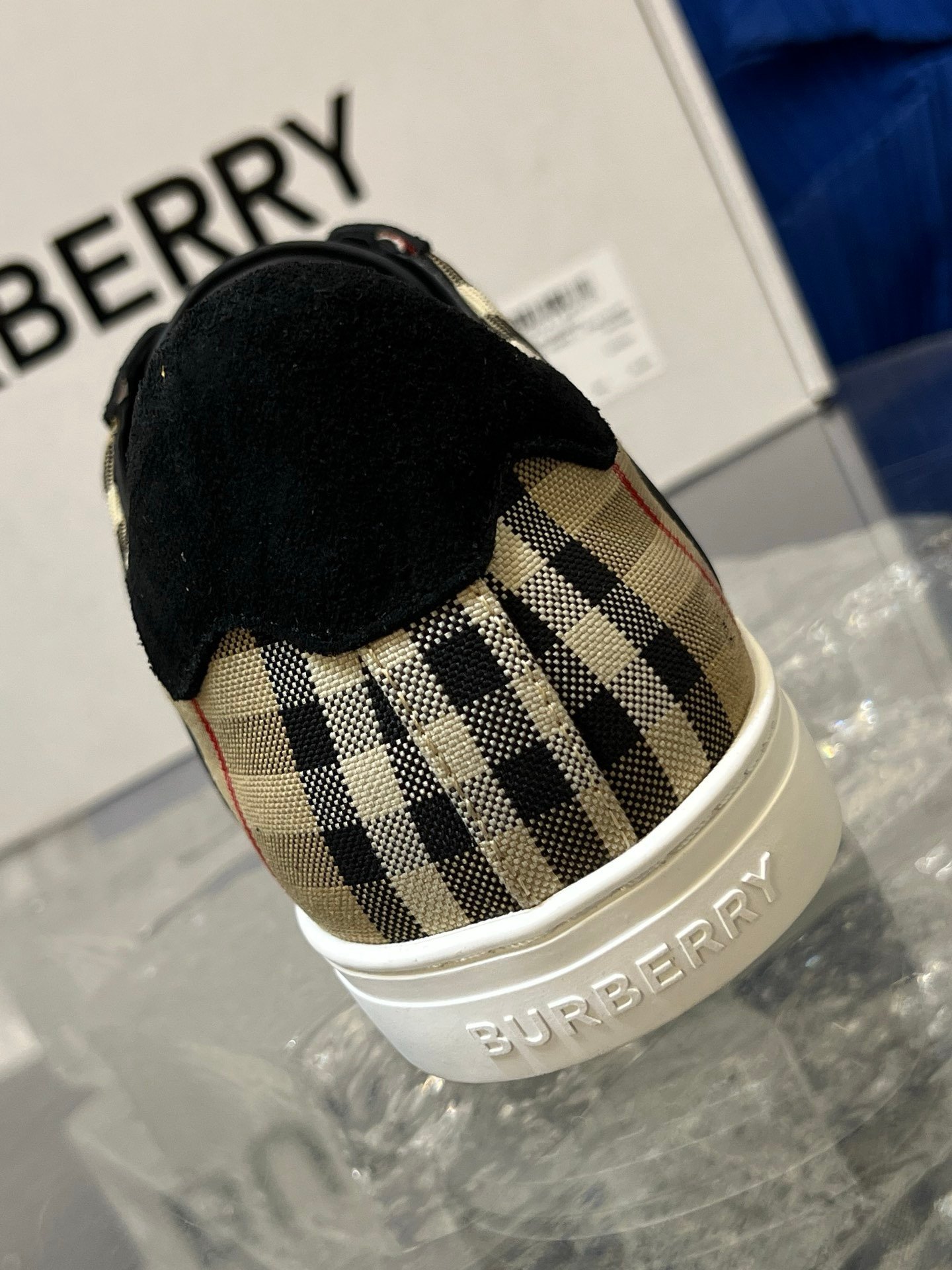 Burberry Check Sneakers Suede Leather Black - Afbeelding 10