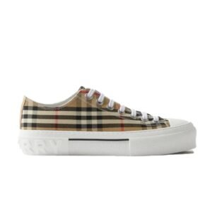 Burberry Check Cotton Sneakers Beige White