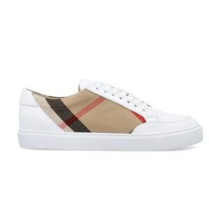 Burberry White Housecheck Canvas Sneakers