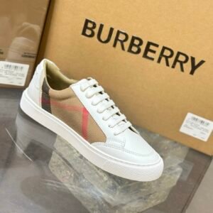 Alternative view of Burberry White Housecheck Canvas Sneakers