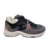Chanel Low Top CC Trainer Grey Pink Suede