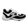 Chanel Low Top CC Trainer Black White Suede