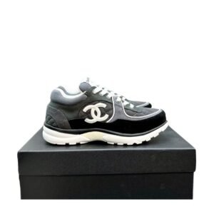 Chanel Low Top CC Trainer Black Grey White