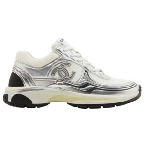 Chanel Low Top CC Trainer White Silver