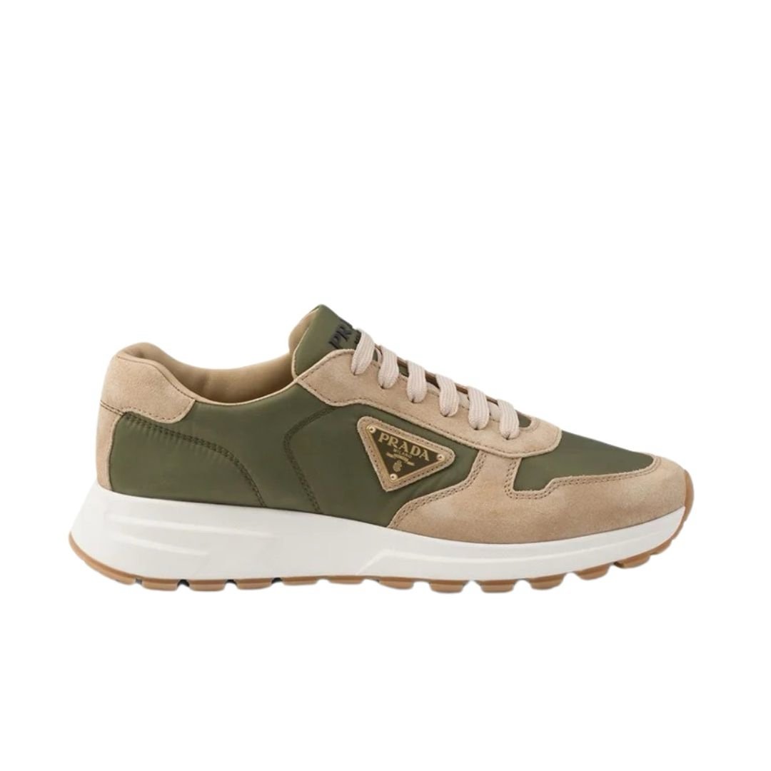 Prada Prax 01 Re-Nylon Beige Green Suede