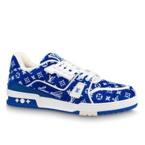 Louis Vuitton Trainer Blue Monogram Textile