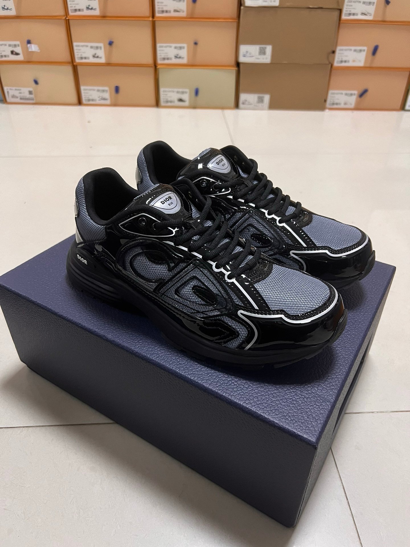 Dior B30 Reflective Patent Black/Grey - Afbeelding 3
