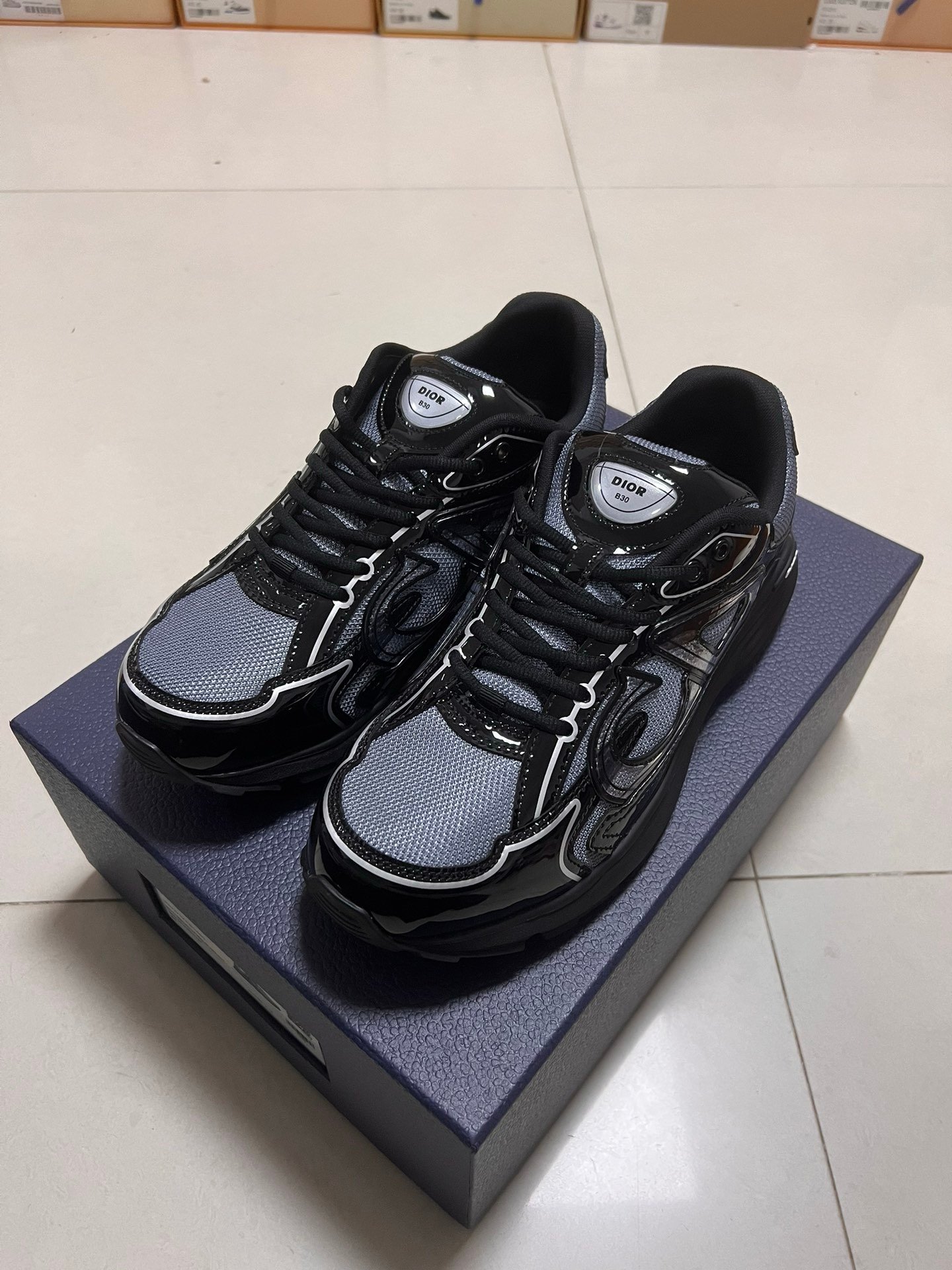 Dior B30 Reflective Patent Black/Grey - Afbeelding 4