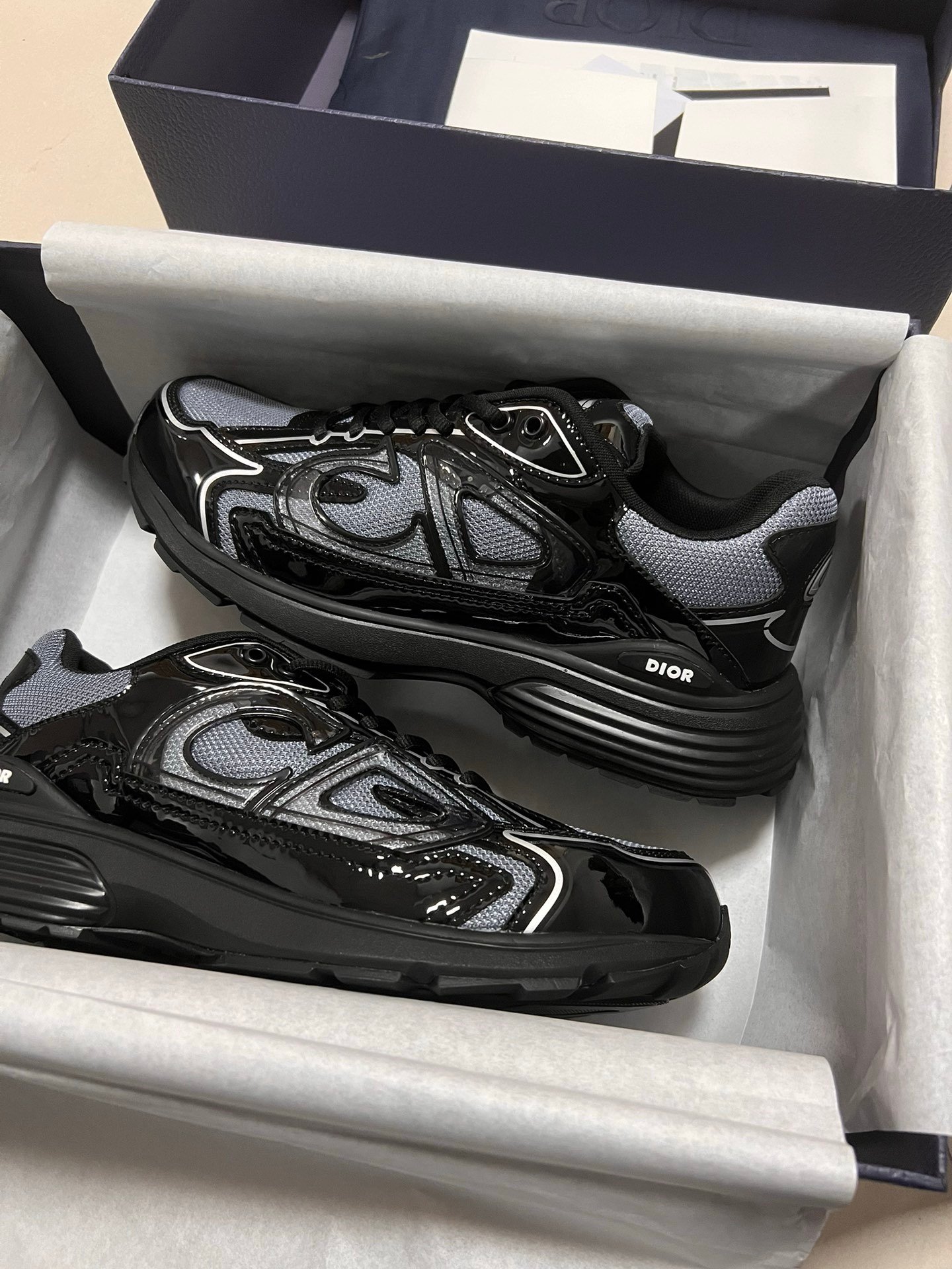 Dior B30 Reflective Patent Black/Grey - Afbeelding 2