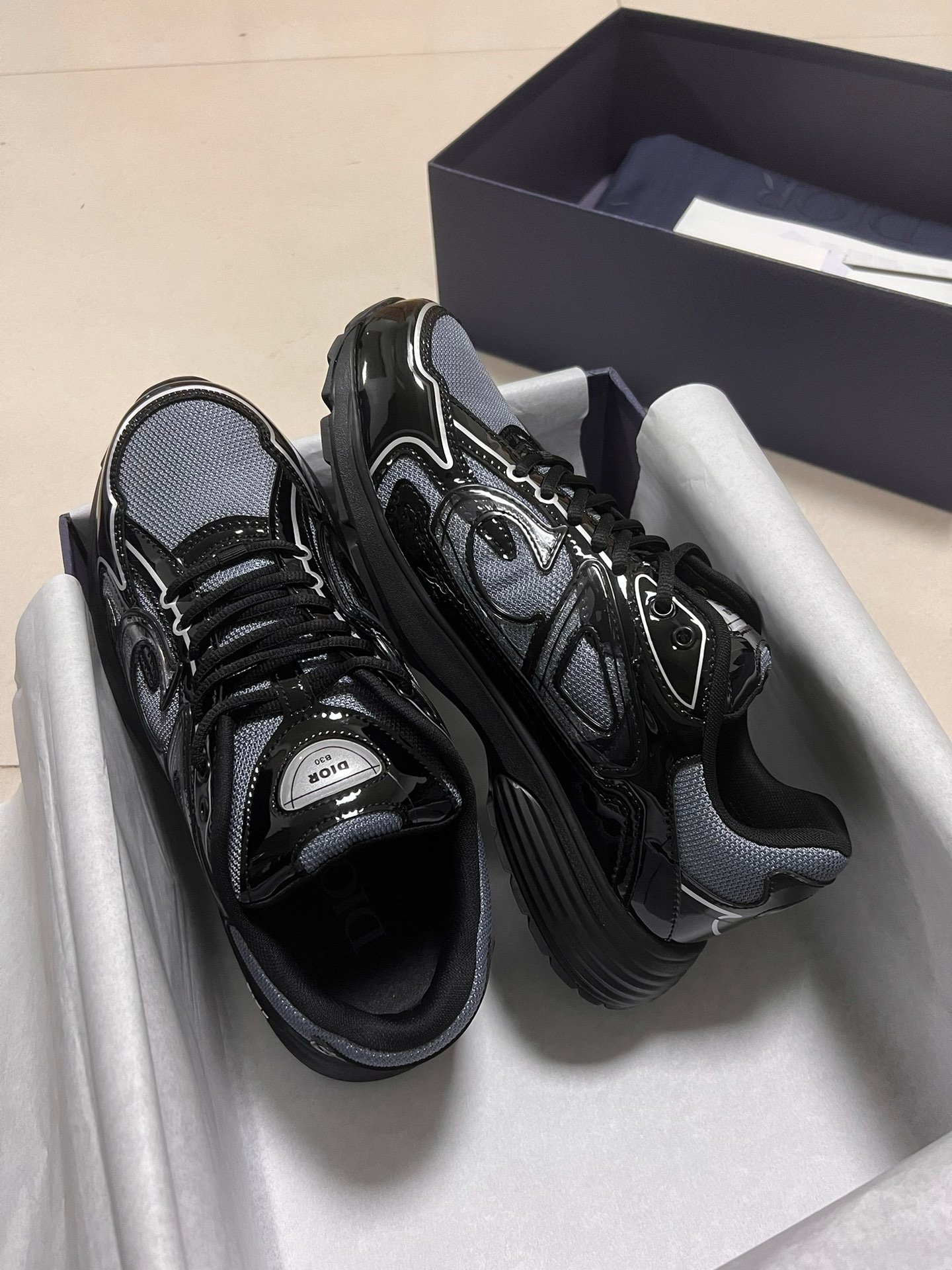 Dior B30 Reflective Patent Black/Grey - Afbeelding 5